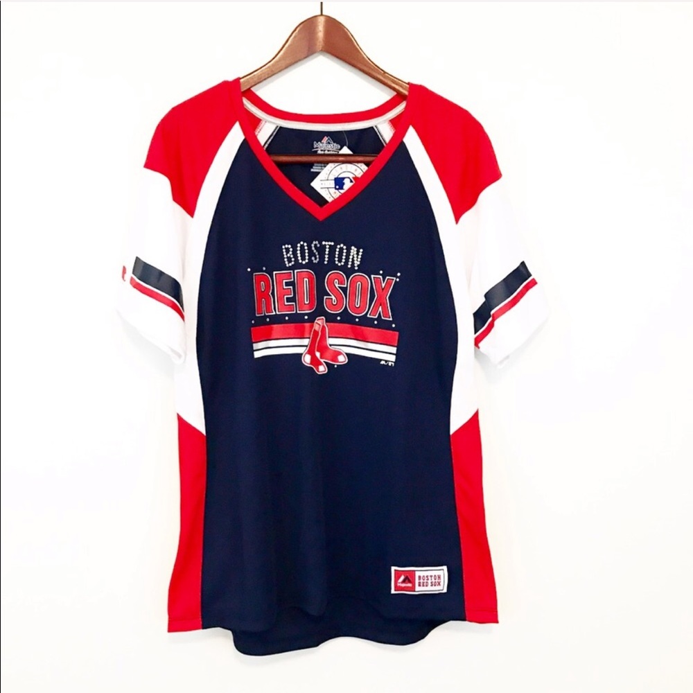 LAST CALL•Chic Boston Red Sox MLB Jersey Style Top